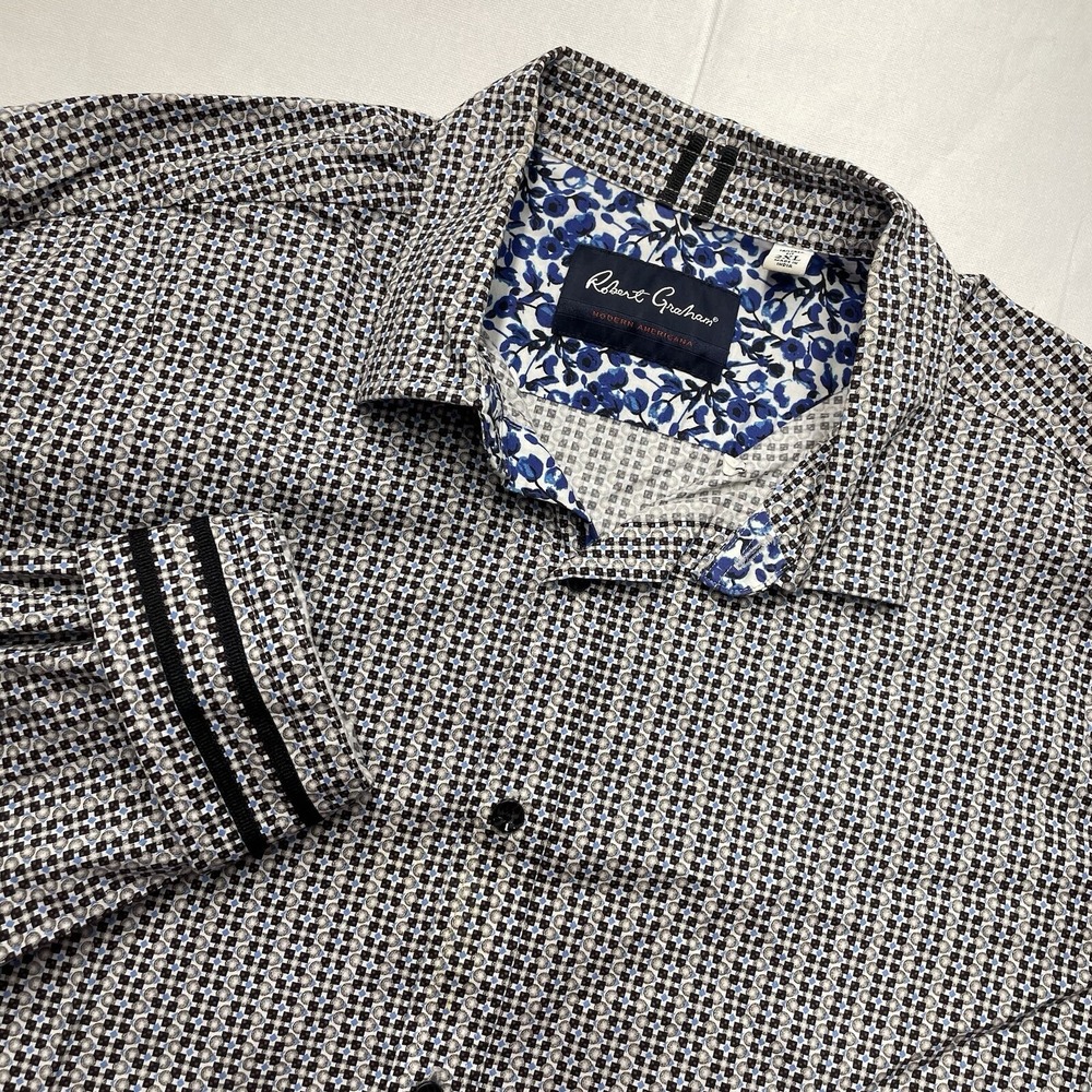Robert Graham Modern‎ Americana Mens 2XL Geometric Print Button Down Shirt